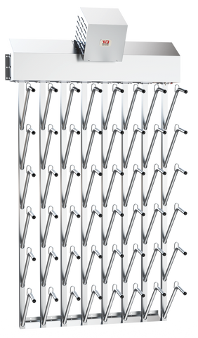 24-Pair Industrial Top Hung Wall Mount Food Grade Stainless Steel Boot Dryer (Dries 48 Boots)